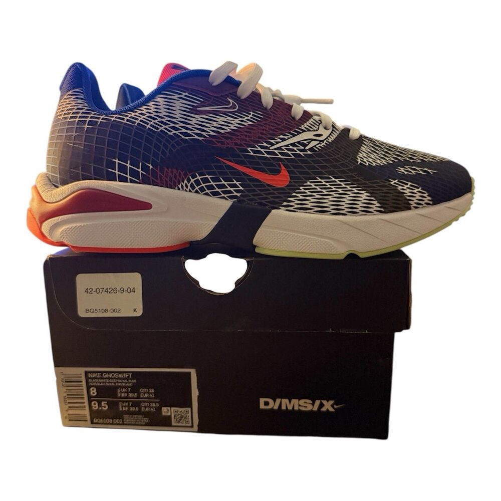 Nike D/MS/X Ghostwift Athletic Shoes Black Red White Men’s 8 / Women’s 9.5